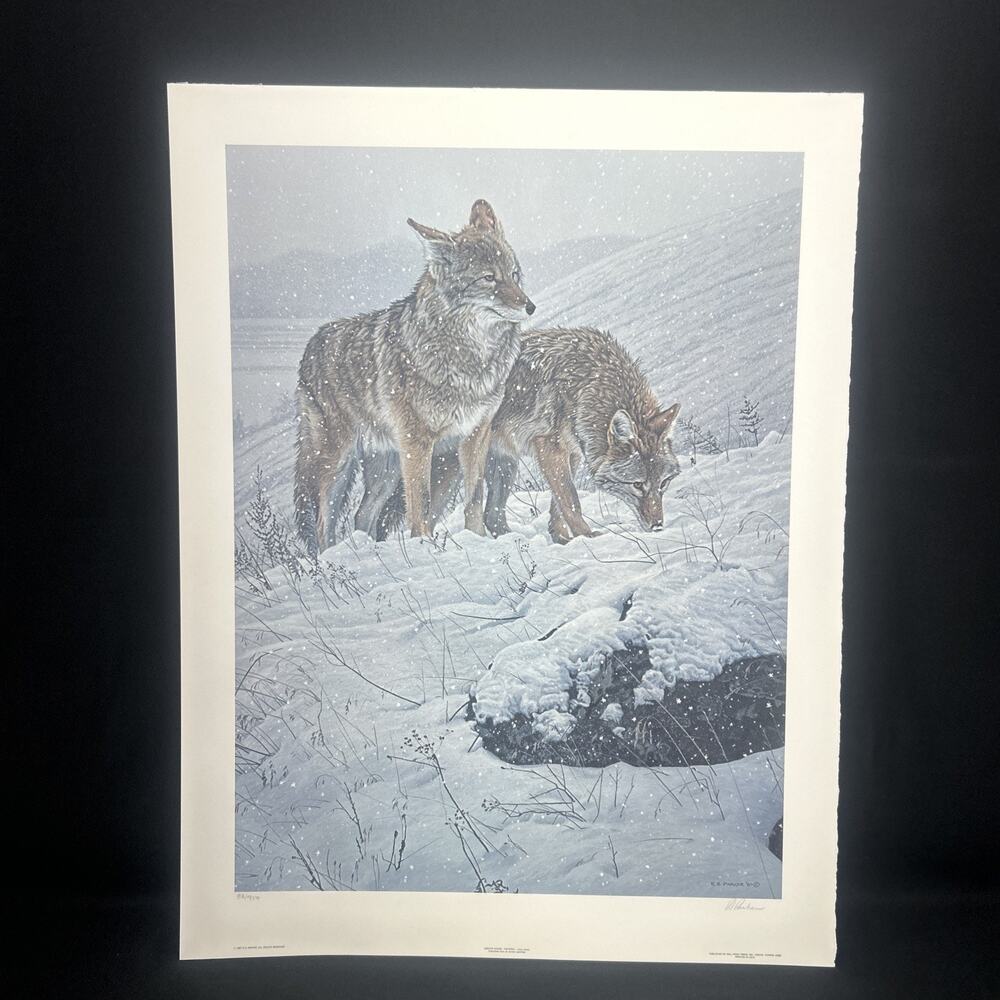 Ron S. Parker "Winter Storm Coyotes" Limited Edition 38/950 Signed Print USA